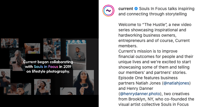 A social media post by Current about the Souls in Focus campaign of 2019