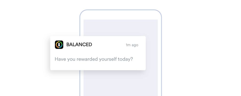 Question-based push notification example from Balanced