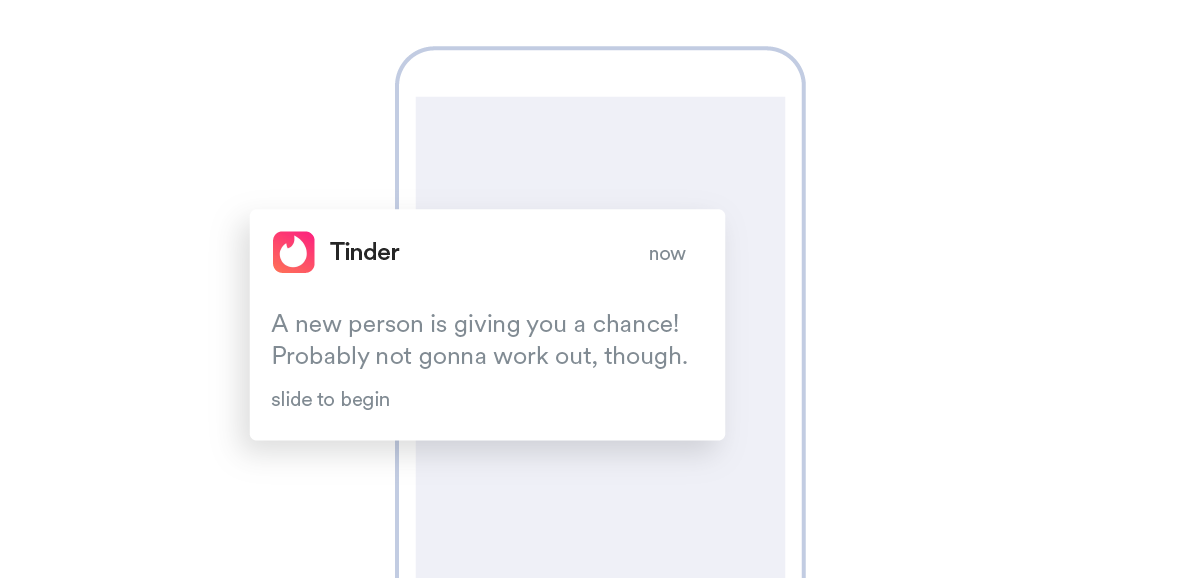 An example of a mobile notification for a dating app