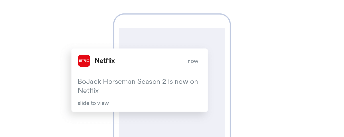 An example of a personalized mobile push notification from Netflix