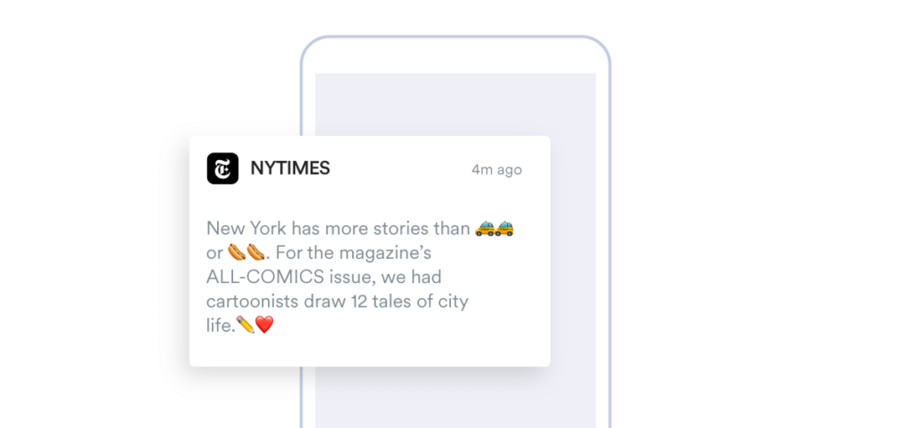 Example of using emojis in push notifications by The New York Times