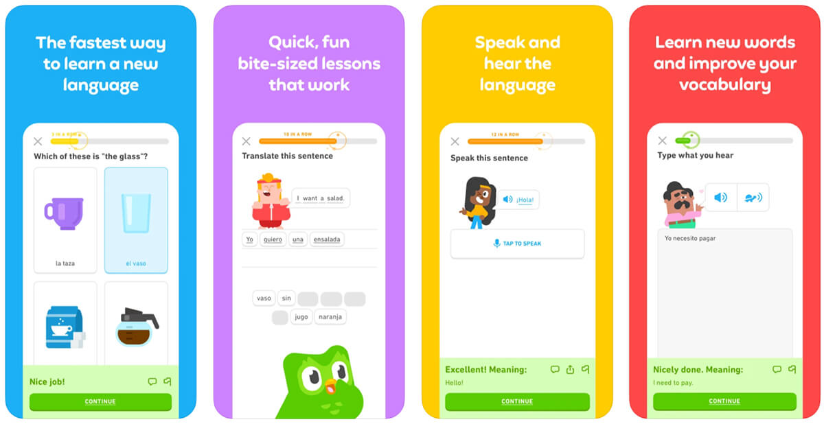 An example of how Duolingo gamifies their experience