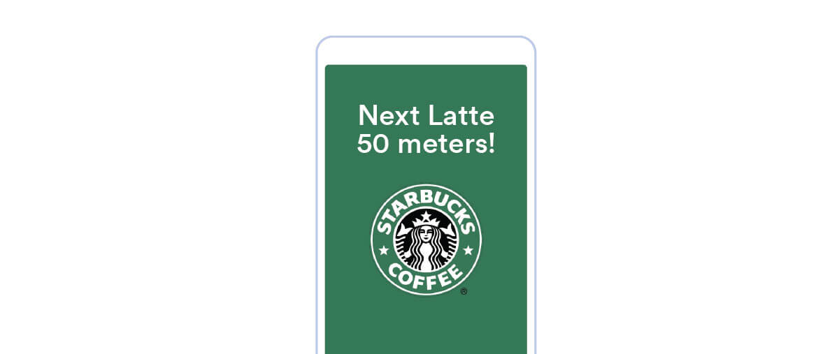 An example of a Starbucks location-based advertising campaign on mobile