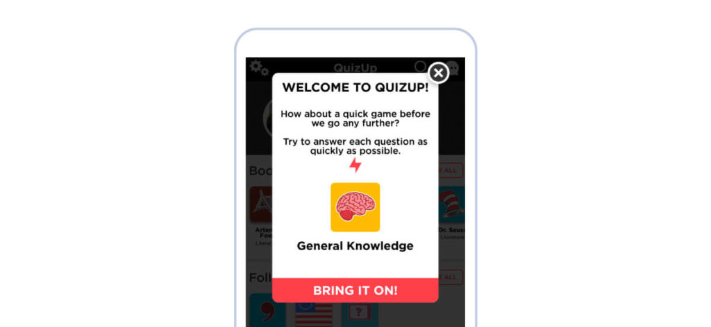 QuizUp push notification for onboarding