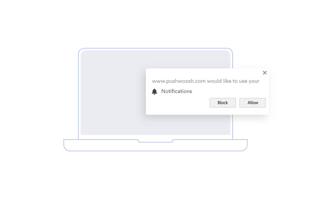 An example of a pop-up message asking the customer to enable notifications on their desktop