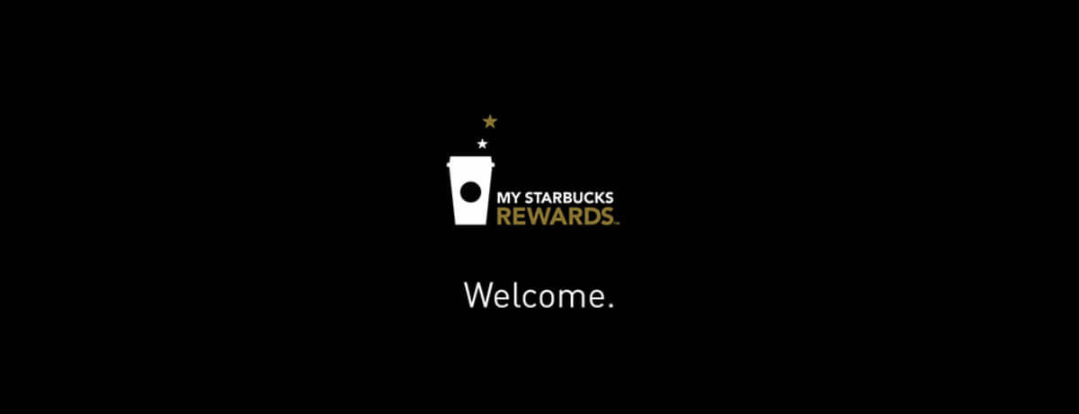 The Starbucks Rewards welcome screen on desktop