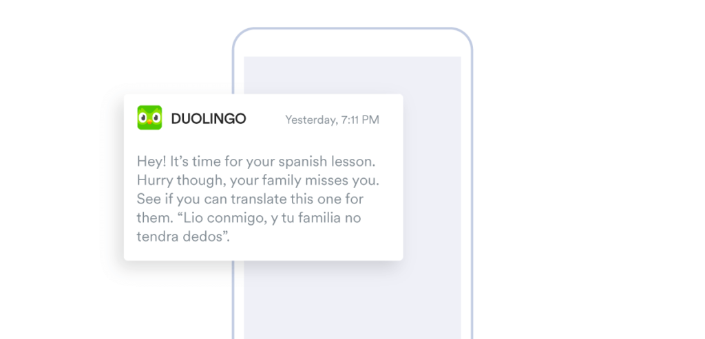 Push notification from Duolingo