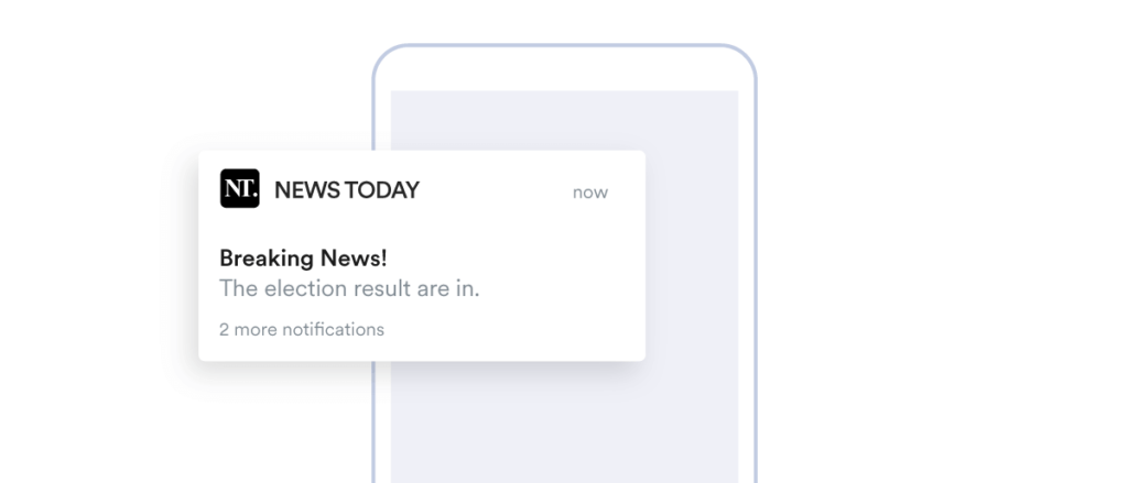 Example of Push notification by News Today for generating interest of customers