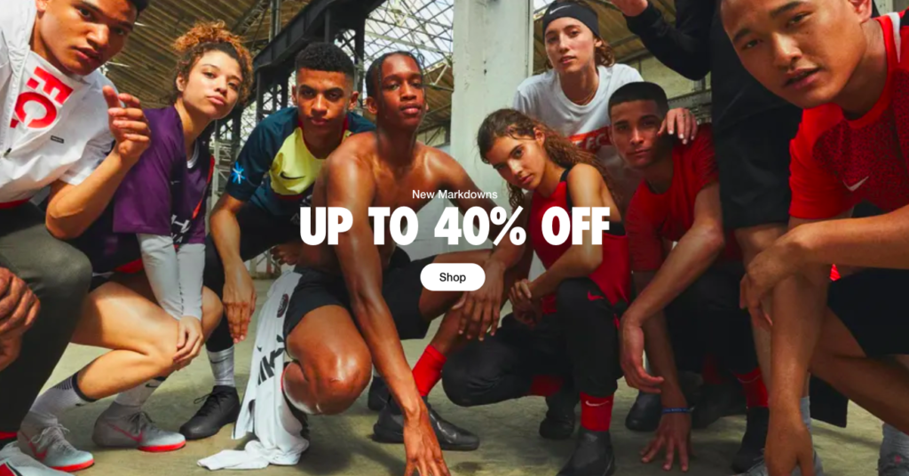 An example of a digital discount promotion by Nike