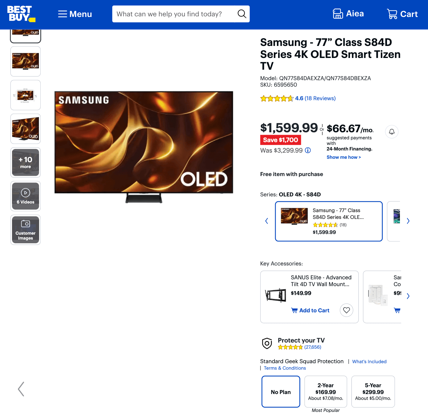 Example of Upsell Recommendation - BestBuy