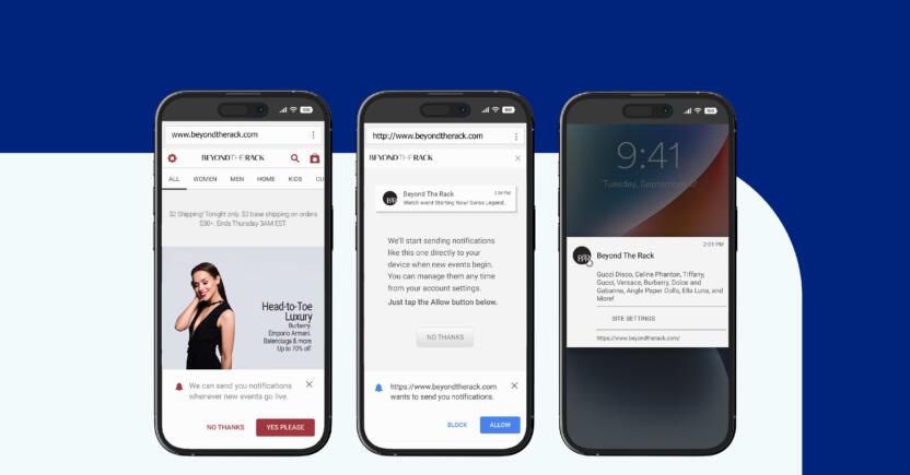 Push notification marketing ideas and examples from Beyond the Rack