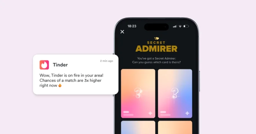 An example from Tinder on how to automate push notifications to induce FOMO