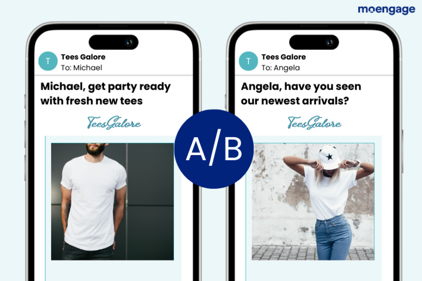 An example of A/B testing email campaigns