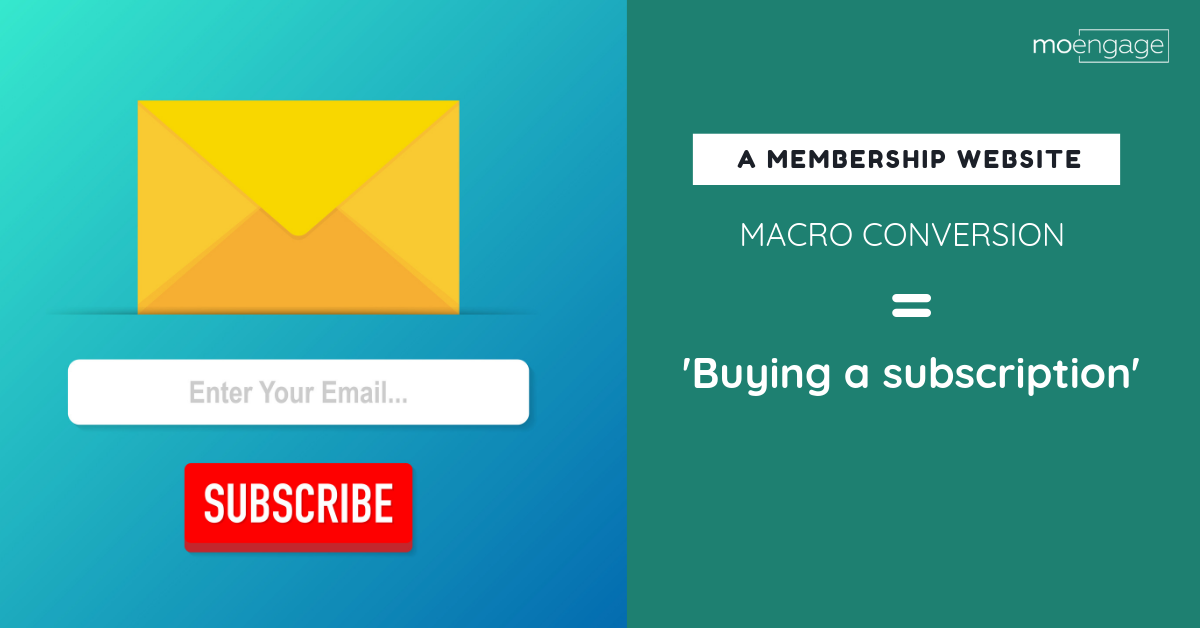 Macro conversion = buying a subscription