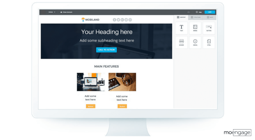 MoEngage email builder example