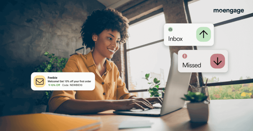 Women is happy to receive emails from a MoEngage customer