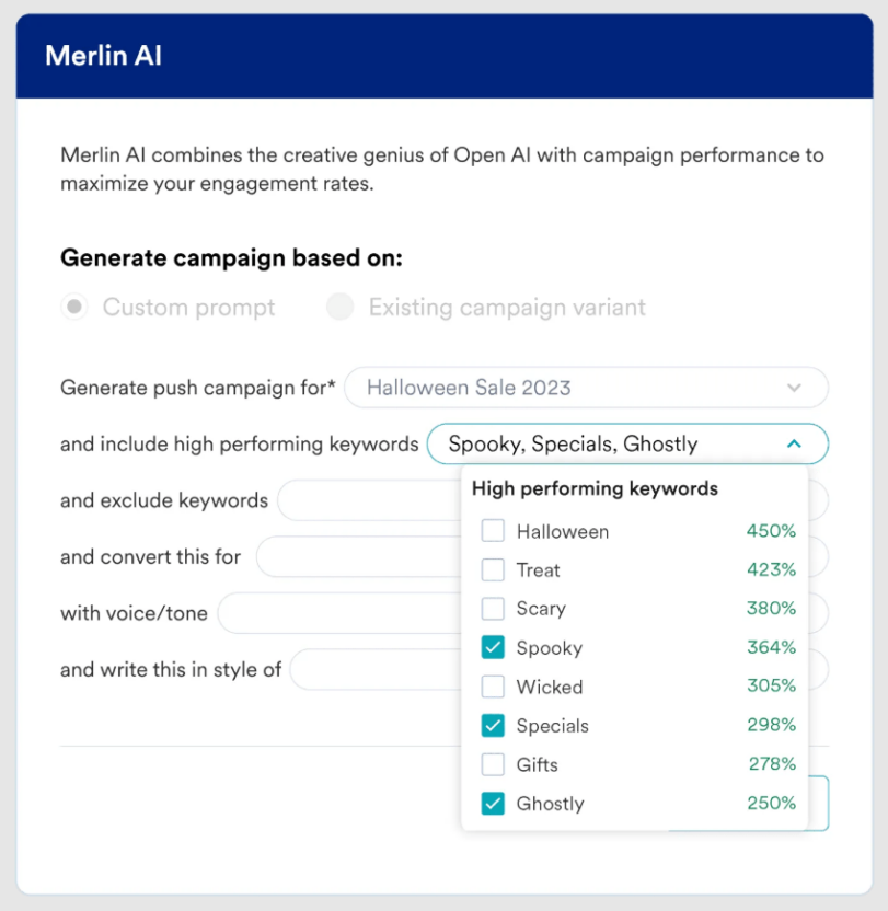 MoEngage Merlin AI example