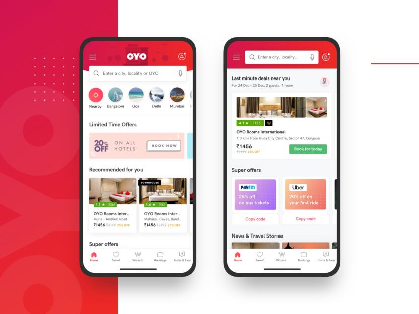 OYO redesigned mobile app experience