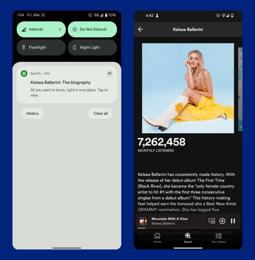 Spotify promotes artists with targeted mobile push notifications