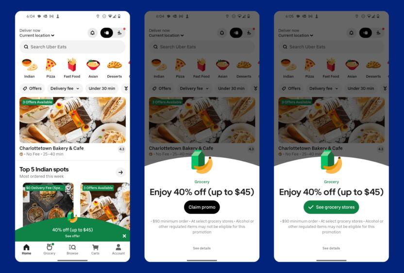 Uber Eats uses in-app messaging to promote relevant offers